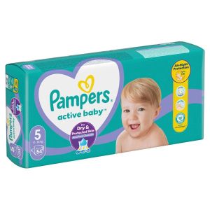 PAMPERS Active baby -Еднократни пелени, Размер 5 (11-16кг.),JP 54 бр. /пак.