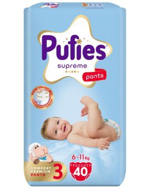 PUFIES Supreme ГАЩИЧКИ   размер 3, 6-11кг. , 40 бр. 