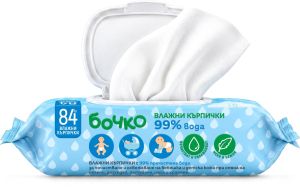 БОЧКО  Влажни кърпички Бочко - 99% вода,  х 84 броя