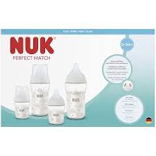 NUK  Perfect Match  Комплект стъклени бебешки шишета  с биберон, 4 бр. 225.316