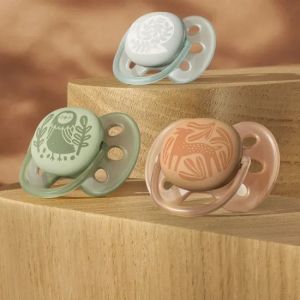   Philips Avent Ортодонт. залъгалки Ultra Soft + стерилизаторна кутия (18+ м.) сърна/гъска оранж/зелен 2 бр.