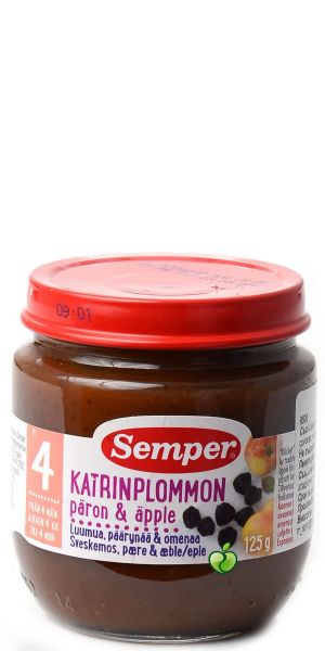  SEMPER ПЛОДОВО ПЮРЕ Сини сливи и Круши 4+ мес. 125 г