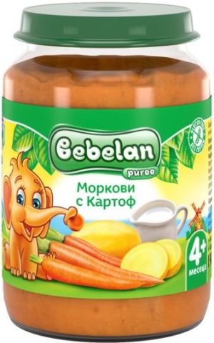 BEBELAN PUREE Зеленчуково пюре Моркови с Картоф 4+ м. 190 г