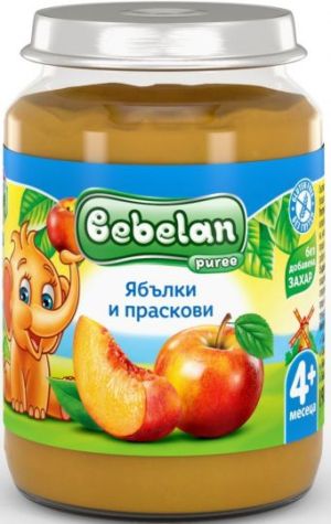 BEBELAN PUREE Ябълки и Праскови  4+ мес.190г