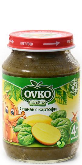 BEBELAN PUREE Зеленчуково пюре от спанак с картофи 4+ м. 190г