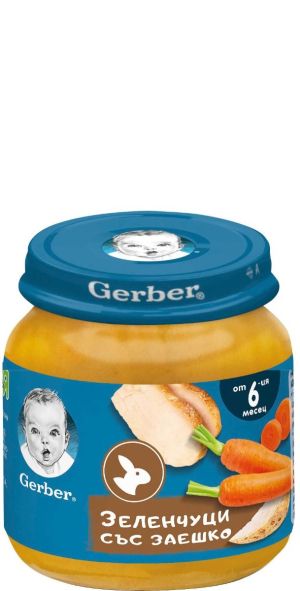 GERBER Зеленчуци (моркови) със Заешко от 6-тия мес. 125 г