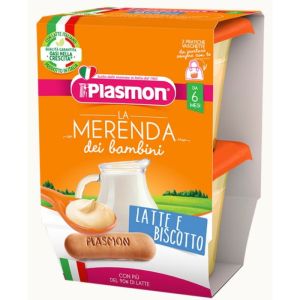 PLASMON Млечен десерт с бишкоти 6М+ 120 гр 2 бр №9084