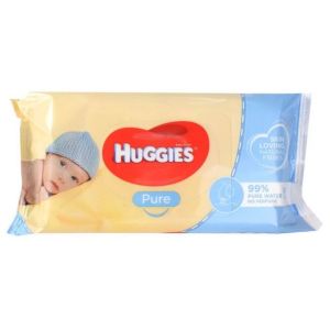  HUGGIES влажни кърпи Natural Care  PURE 56 броя