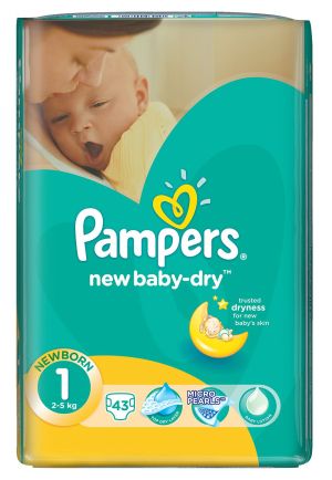 PAMPERS ACTIVE BABY 1 (2-5 кг)  43 бр.(VPP)