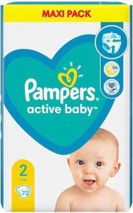 PAMPERS ACTIVE BABY  2 (4-8 кг)  ПЕЛЕНИ 72 бр. (VPP)