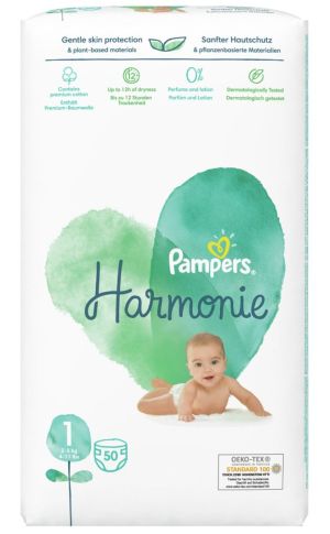 PAMPERS HARMONIE ПЕЛЕНИ 1 (2-5кг)New born 50 бр