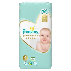 PAMPERS PREMIUM CARE Пелени  4 Maxi (9-14 кг) 52 бр