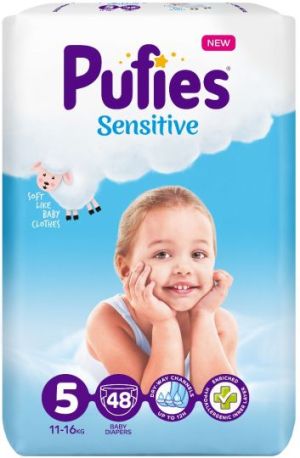 PUFIES SENSITIVE  ПЕЛЕНИ 5-Junior (11-16 кг) Пелени 48 бр./пак. 