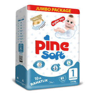 PINE SOFT JUMBO 1 пелени /2-5кг/ 81бр.