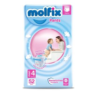 MOLFIX ГАЩИЧКИ размер  4, 7-14 кг., 52бр.+подарък мокри кърпички