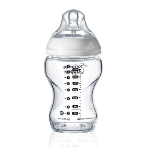  Tommee Tippee Стъклено шише за хранене, с биберон 1 капка, 0+месеца, 250 мл. 0016