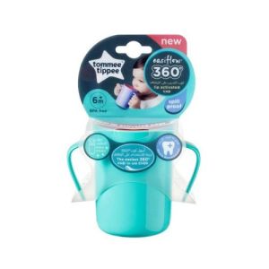 TOMMEE TIPPEE Неразливаща се преходна чаша с дръжки 360° 200 мл. 6м+ ТЮРКОАЗ TT.0142.01