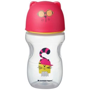 TOMMEE TIPPEE Неразливаща се преходна чаша 300 мл. 12м+ КОТЕ РОЗОВА TT.0193