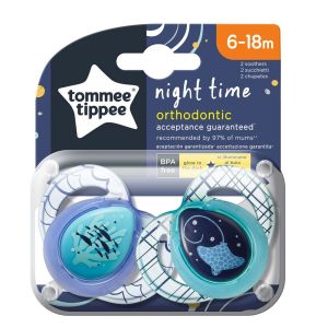 TOMMEE TIPPEE залъгалки 6-18 м. NIGHT РИБА/КОТКА TT.0086.02