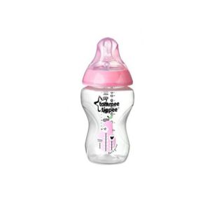 Стъклено шише за хранене Tommee Tippee Easi Vent 250мл, 0м+, момиче  0200