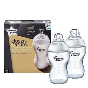 Бебешко шише за хранене Tommee Tippee Easi-Vent, 340 мл., 2 бр.     0037