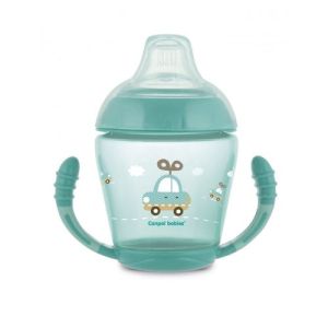 CANPOL Нетечаща чаша с дръжки 230 мл 9+м TOYS ТЮРКОАЗ ,розова 56/502