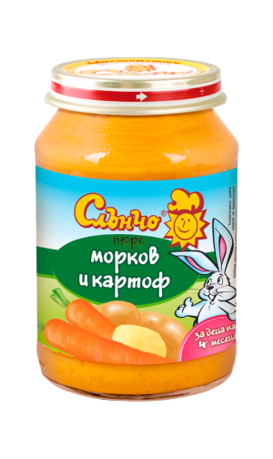 СЛЪНЧО зеленчуково пюре Морков и картоф 190г.