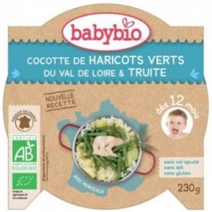 BABYBIO БИО Меню Пъстърва и Зелен фасул 12+ мес. 230 г