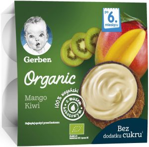 NESTLE GERBER ORGANIC Десерт с Манго, Киви и Кокос (6+ мес.) 4 х 90