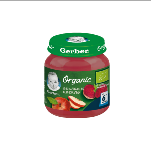 GERBER ORGANIC Ябълки и Цвекло 6+ мес. 125 г