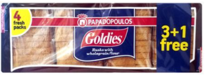 PAPADOPOULOS  Пълнозърнести сухари Goldies 3+1 320 гр