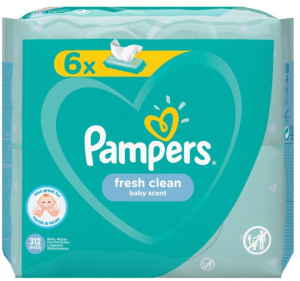 PAMPERS  Fresh Clean Baby Scent Бебешки мокри кърпички 6x52 бр