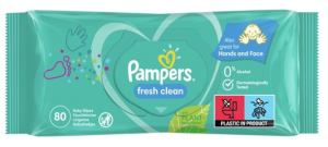 PAMPERS  Fresh Clean Baby Scent Бебешки мокри кърпички XXL 80 бр