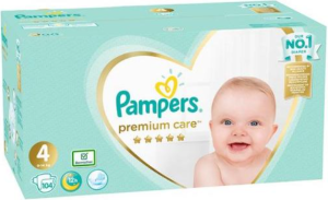 PAMPERS PREMIUM CARE  ПЕЛЕНИ 4 (9-14 кг) 104 бр. КАШОН