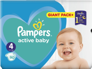  PAMPERS ACTIVE BABY Пелени 4-Maxi (9-14 кг) 90 бр. (GPP)