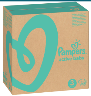 PAMPERS ПЕЛЕНИ  Active Baby Размер 3 (6-10)- 208 бр КАШОН 