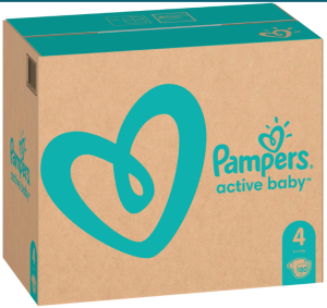 PAMPERS ПЕЛЕНИ Active Baby Размер 4  (9-15) Maxi 180 бр КАШОН