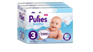 PUFIES SENSITIVE  3 Midi, МЕСЕЧЕН ПАКЕТ, 6-10 кг, 200броя