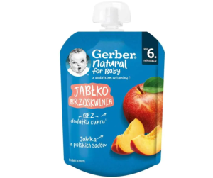 NESTLE GERBER  ПАУЧ с ябълка и праскова 6м+ 80 гр