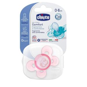 CHICCO Залъгалка силикон 0-6 м PHYSIO COMFORT РОЗОВА N0325