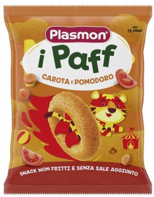 PLASMON PAFF Хрупанки с Домат и морков 12+ мес. 15 г№0445