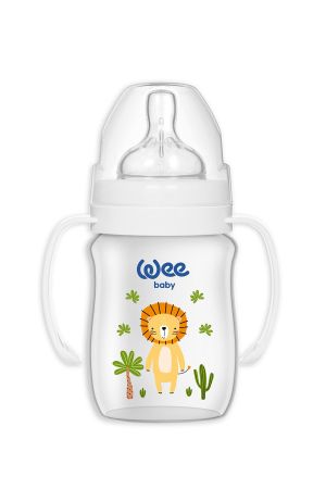 WEE BABY Safary PP Шише за хранене с дръжки 150 ml.№483