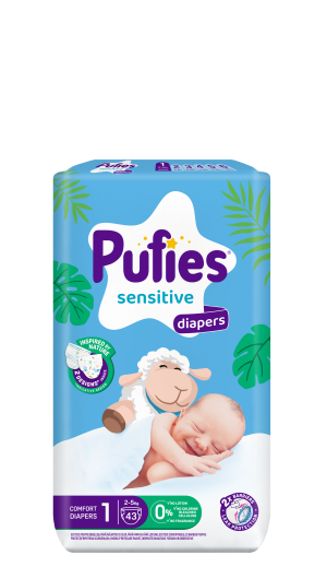 PUFIES SENSITIVE ПЕЛЕНИ  1-New born (2-5 кг)  36 бр./пак. 