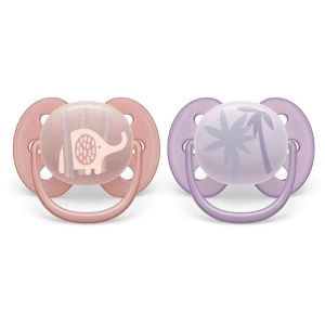 Philips AVENT залъгалки ULTRA SOFT СЛОНЧЕ/ПАЛМИ 0-6 м 2 бр. 0515.014 