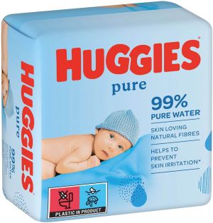 HUGGIES PURE Влажни кърпи тройка 3 х 56 бр. =168 бр.