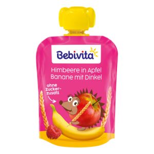 BEBIVITA ПЛОДОВА ЗАКУСКА ПАУЧ ябълка ,банан малина  90г. 19107