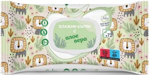  БЕБЕЛАН IDEA BABY Влажни кърпи с Алое вера 0+ мес. с капак 72 бр./пак.