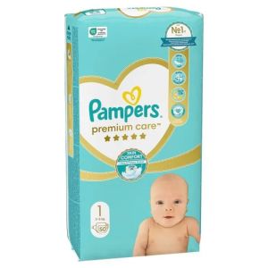 PAMPERS PREMIUM CARE Пелени 1 New born (2-5 кг)50бр.