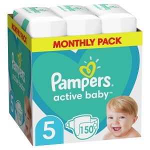 PAMPERS ACTIVE BABY Пелени 5-Junior (11-16кг) 150 бр. КАШОН